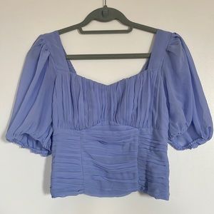 Abercrombie light purple ruched cropped corset top